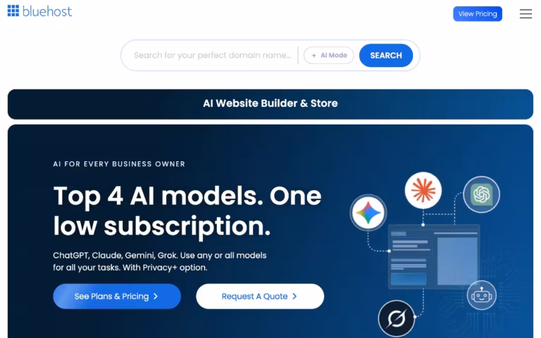 Bluehost homepage screenshot