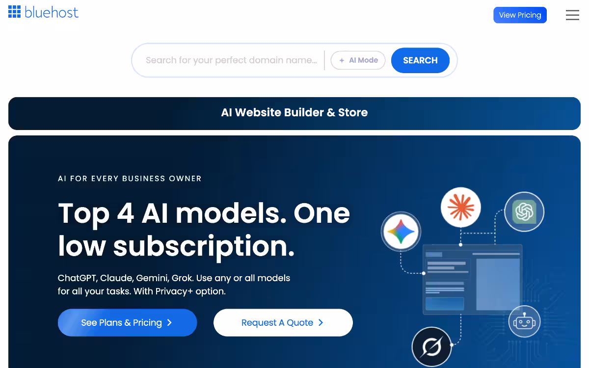 Bluehost homepage screenshot