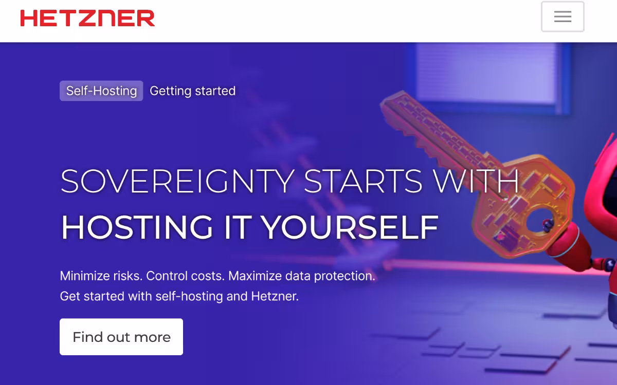 Hetzner homepage screenshot