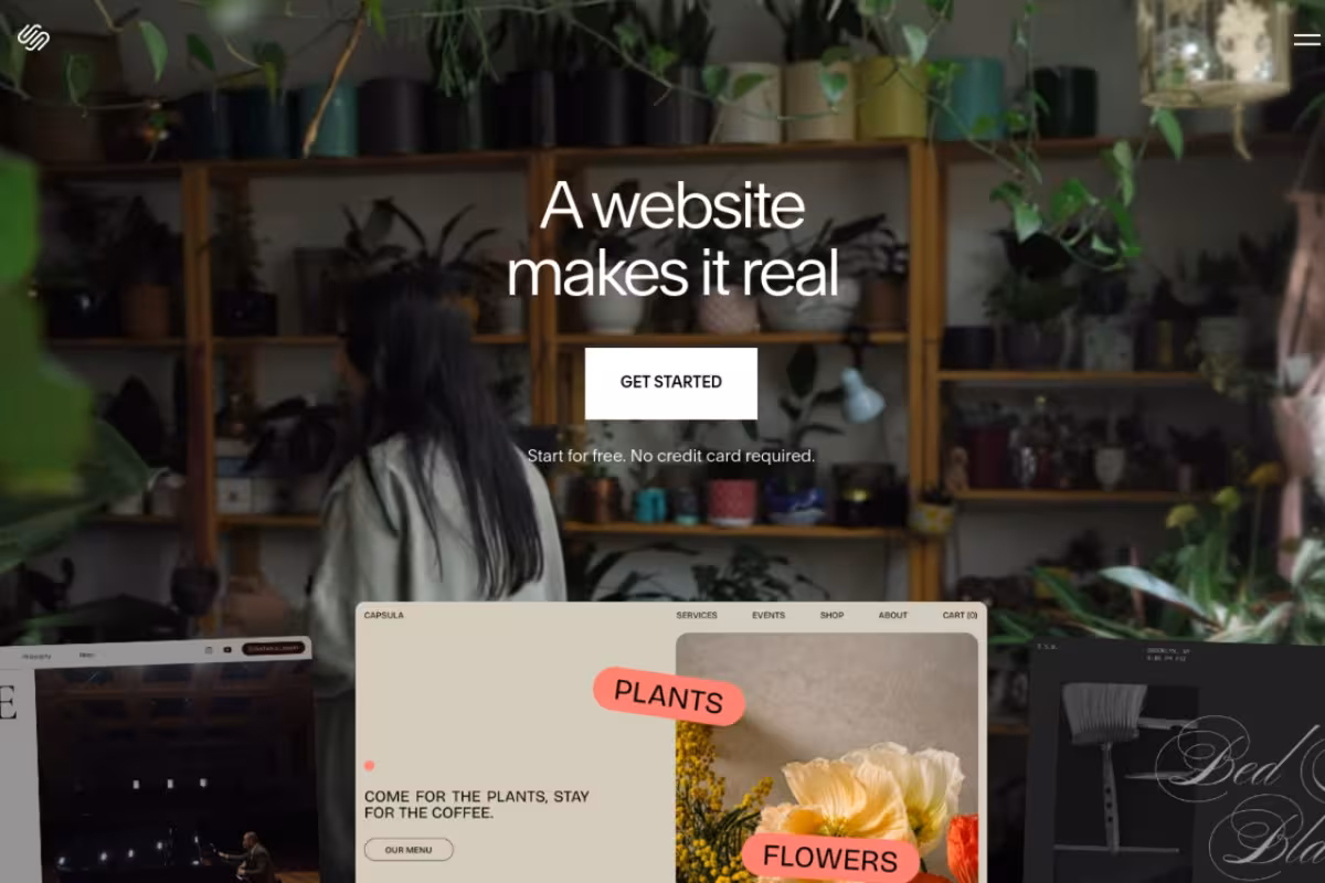 Squarespace homepage screenshot