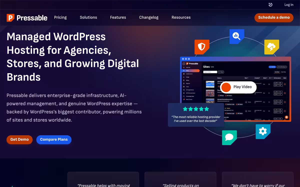 Pressable homepage screenshot
