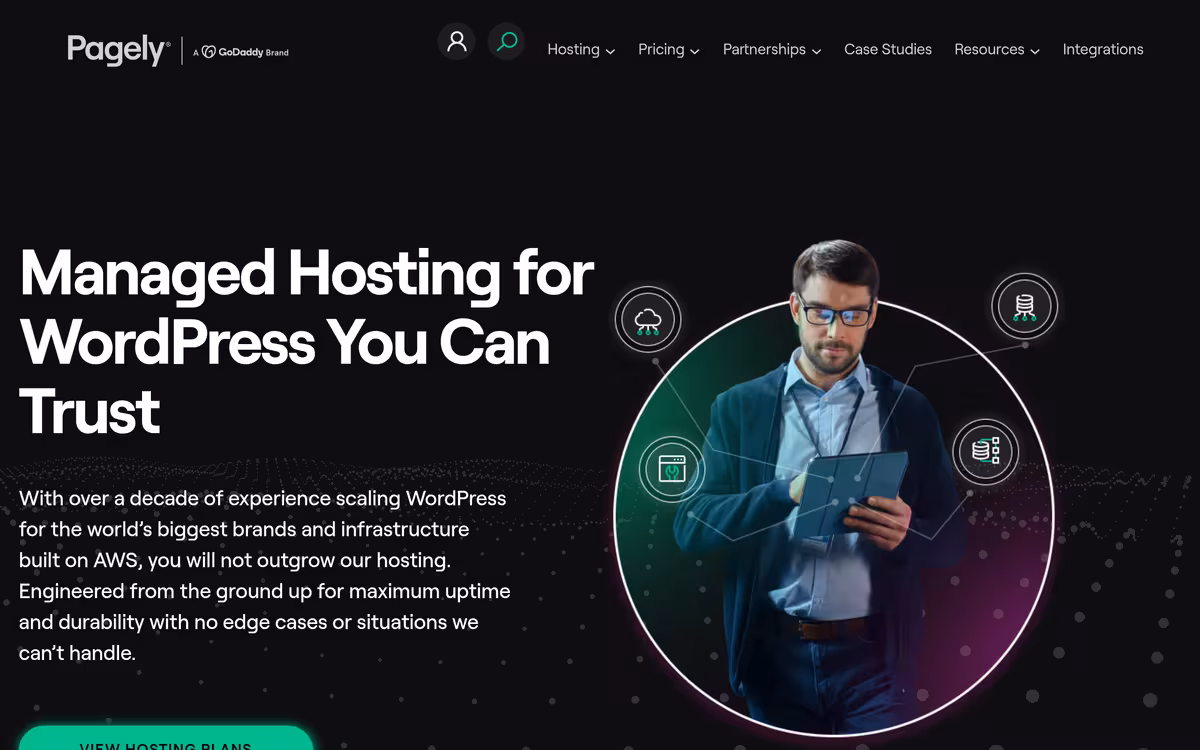 Pagely homepage screenshot