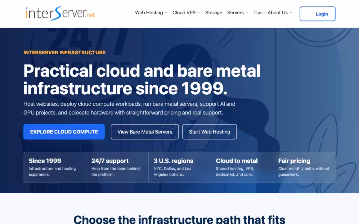InterServer homepage screenshot