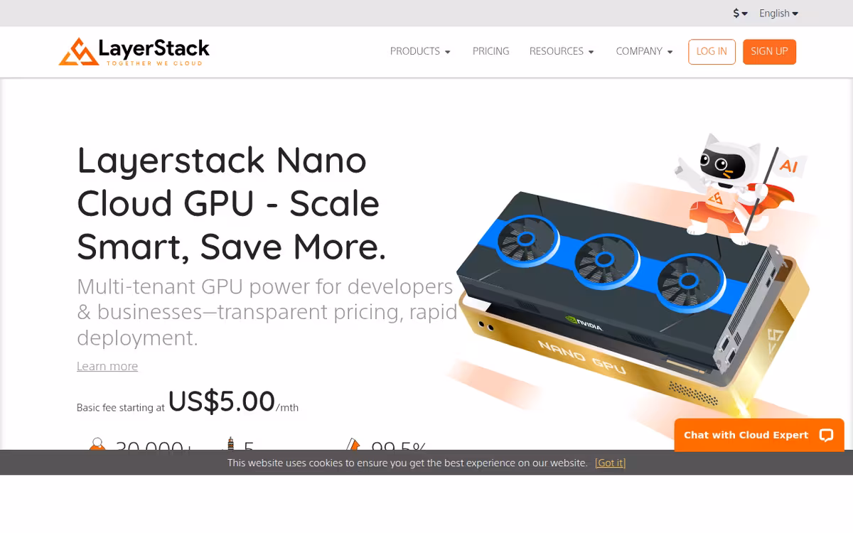 LayerStack homepage screenshot