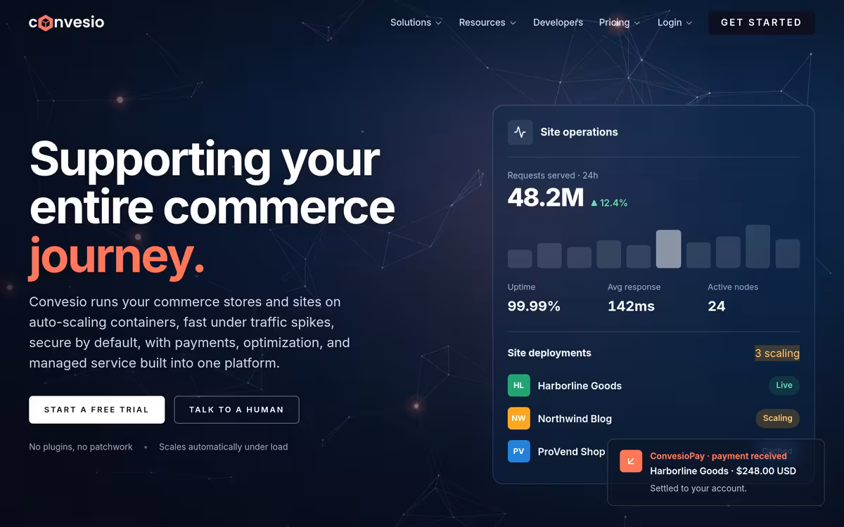 Convesio homepage screenshot