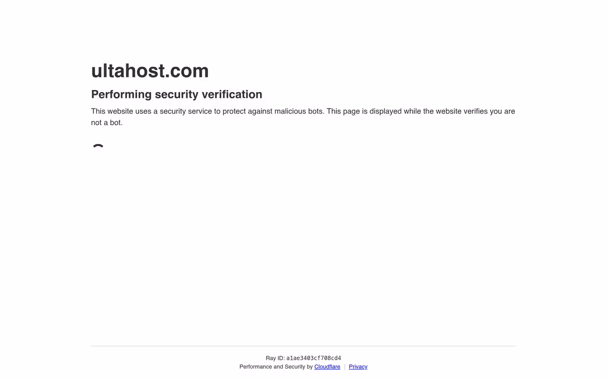 Ultahost homepage screenshot