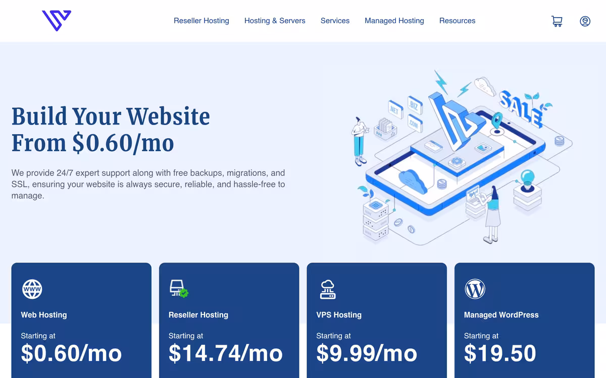 Verpex homepage screenshot