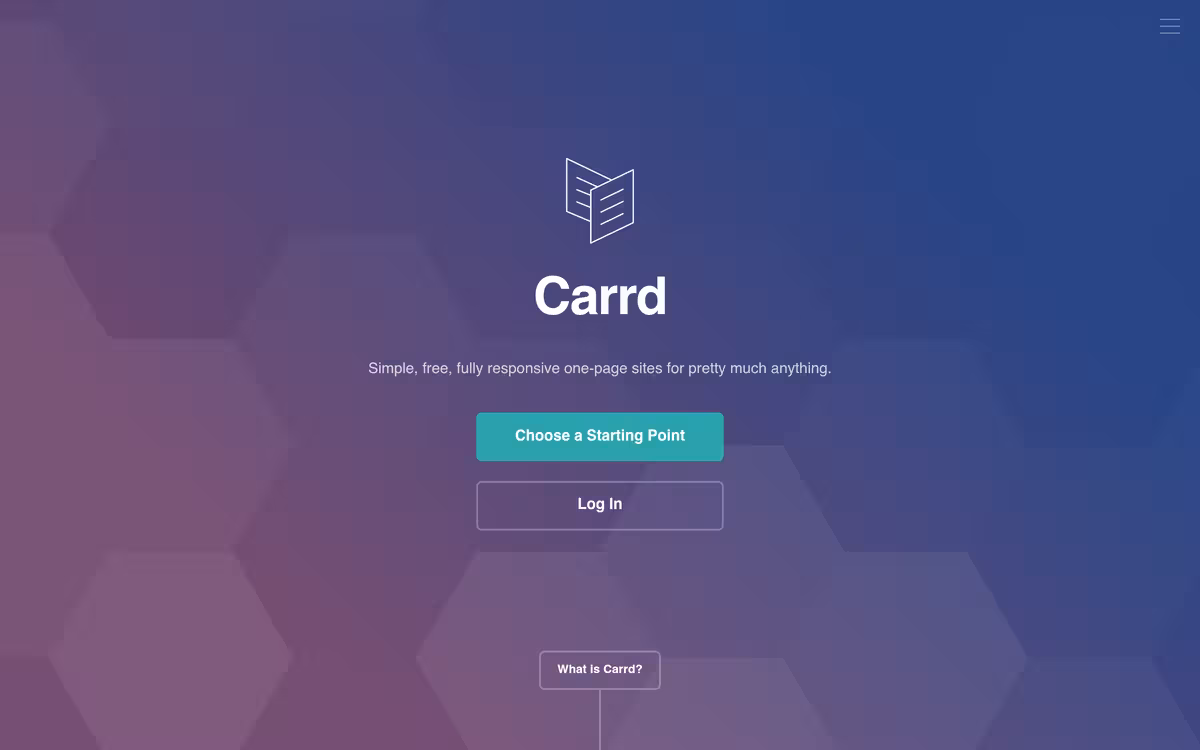 Carrd homepage screenshot
