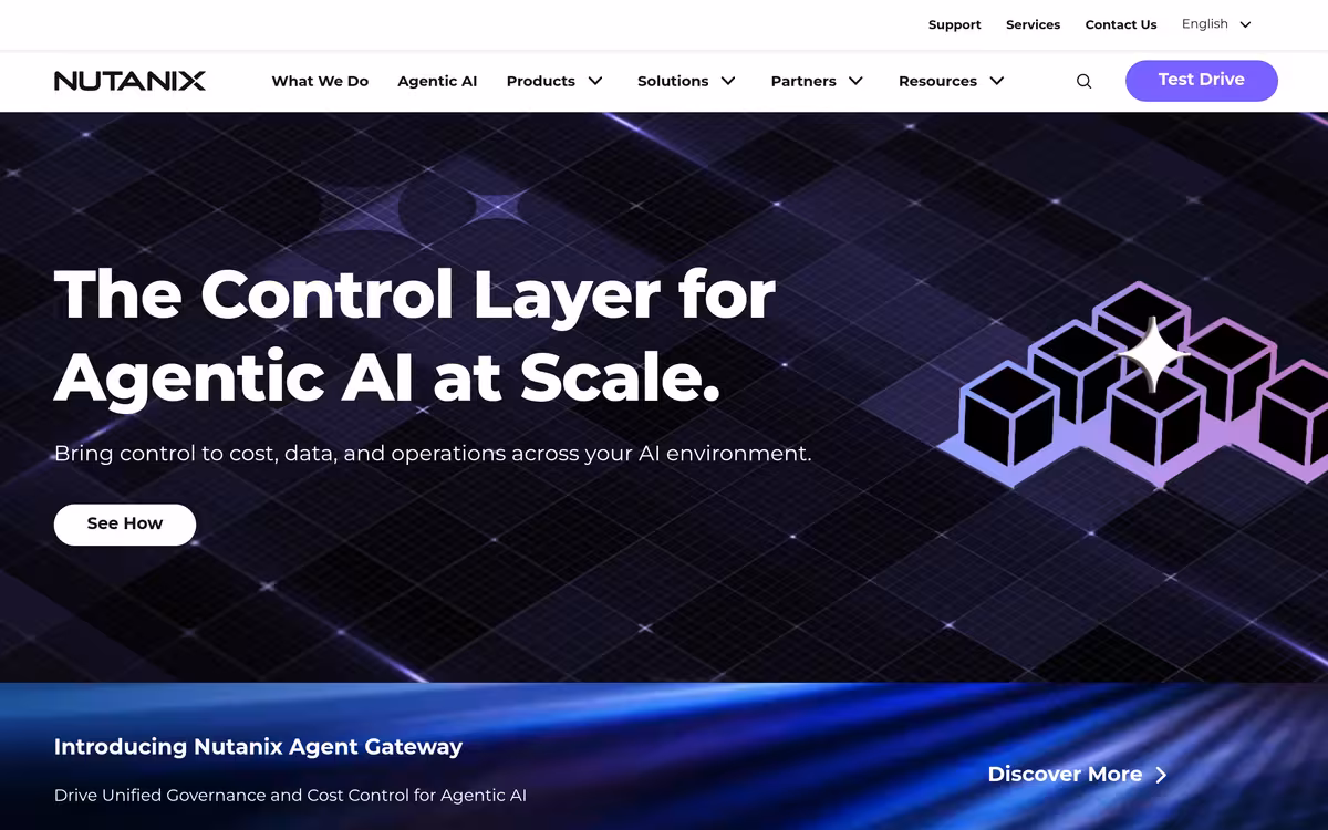 Nutanix Cloud homepage screenshot