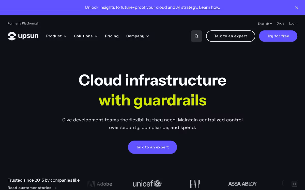 Platform.sh homepage screenshot