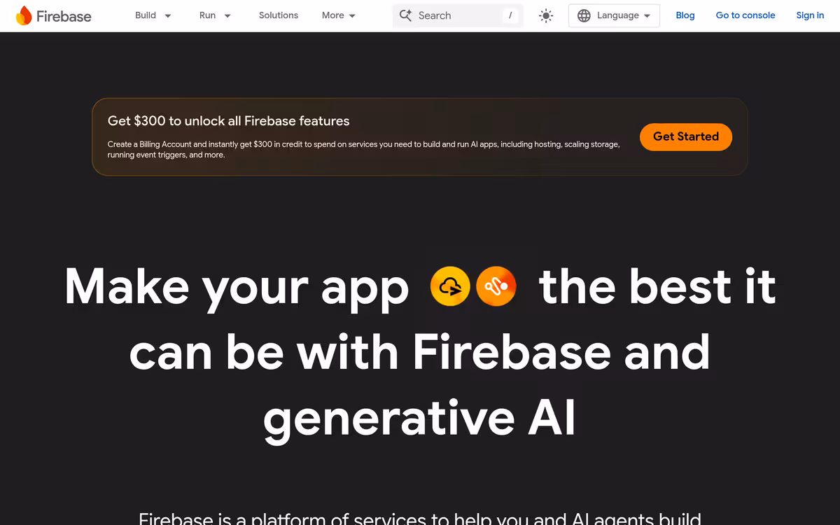 Firebase Hosting homepage screenshot