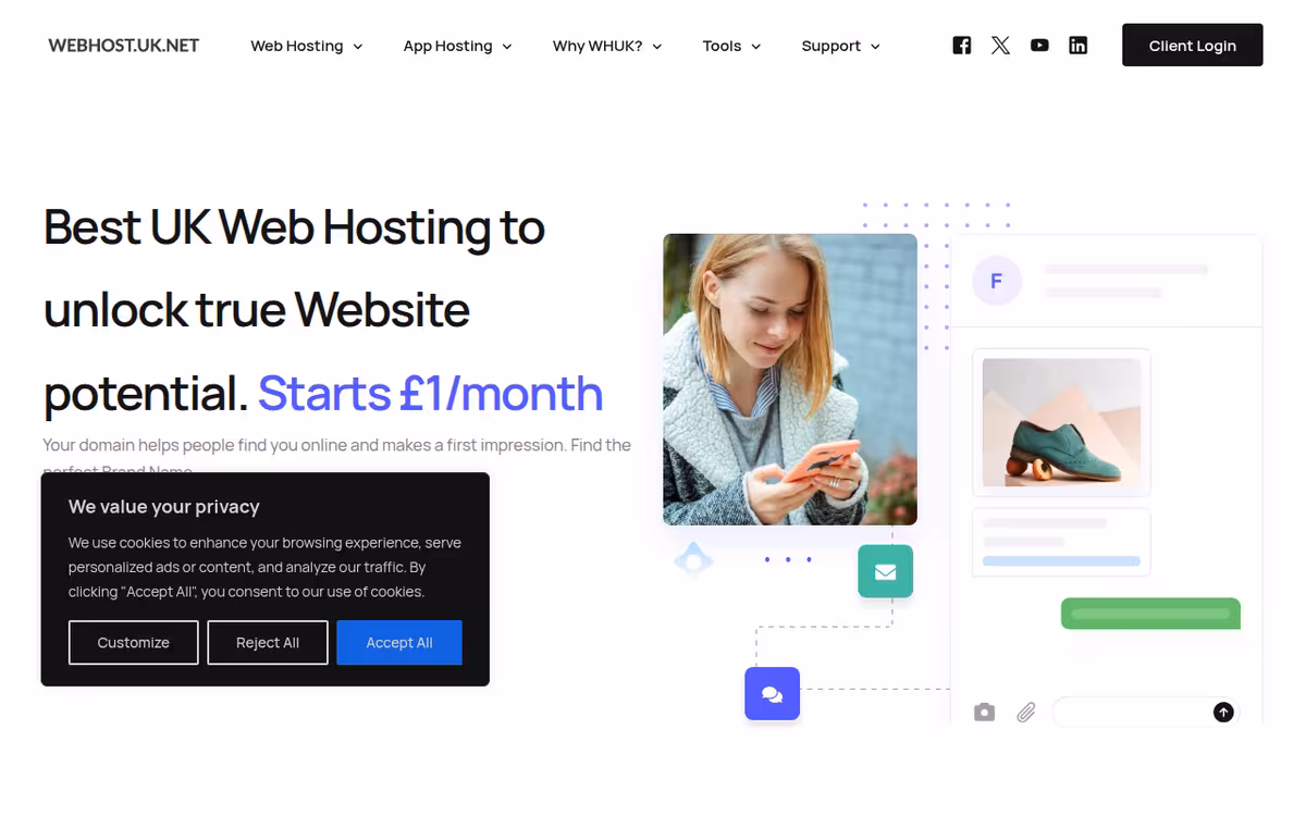 WHUK homepage screenshot