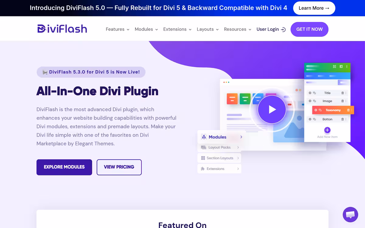 DiviFlash (web‑hosting statistics article) homepage screenshot
