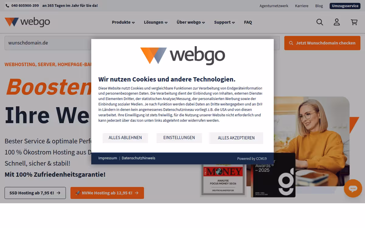 webgo homepage screenshot