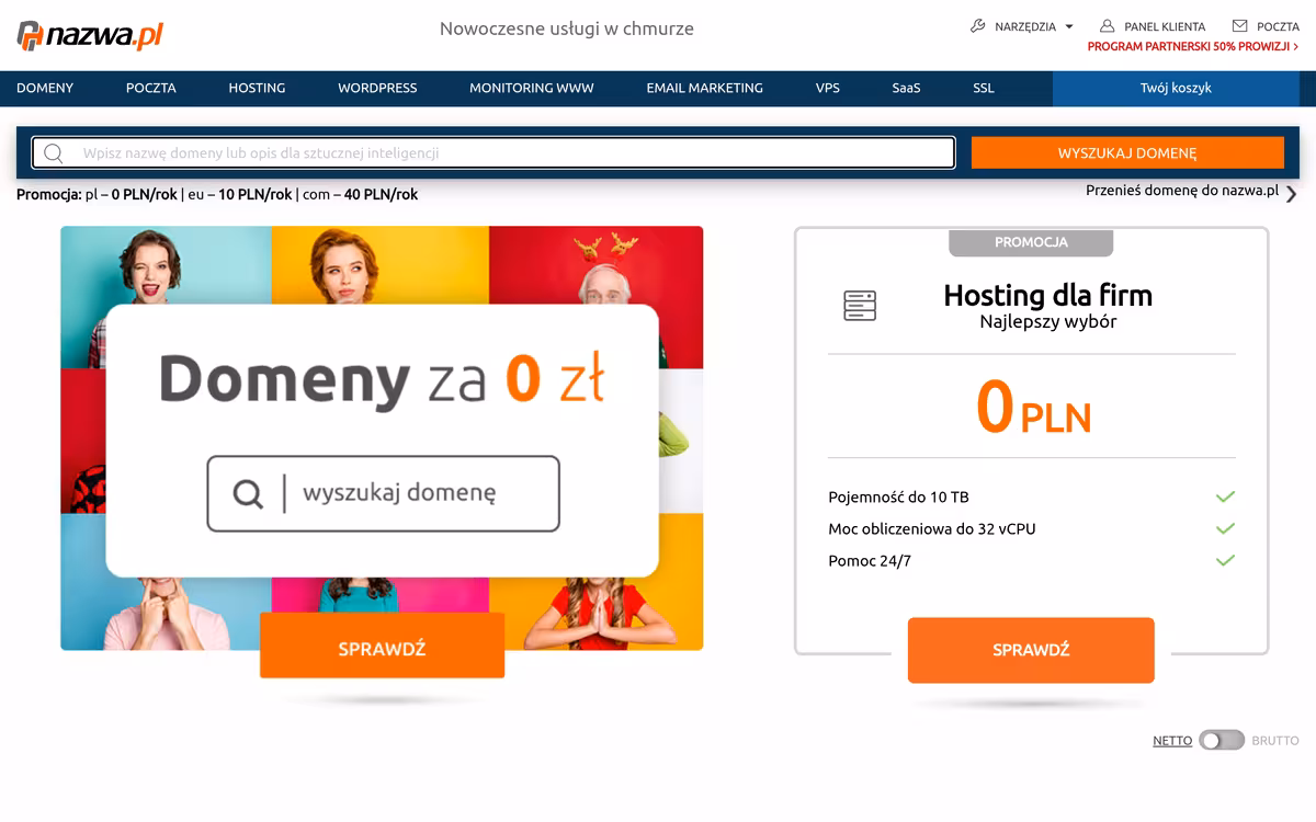 nazwa.pl homepage screenshot