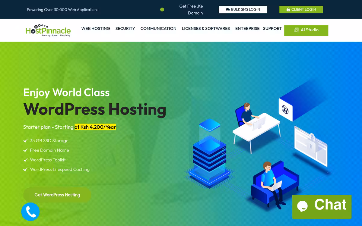 HostPinnacle homepage screenshot