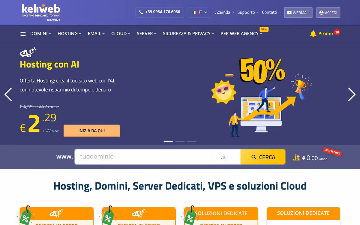 Keliweb homepage screenshot