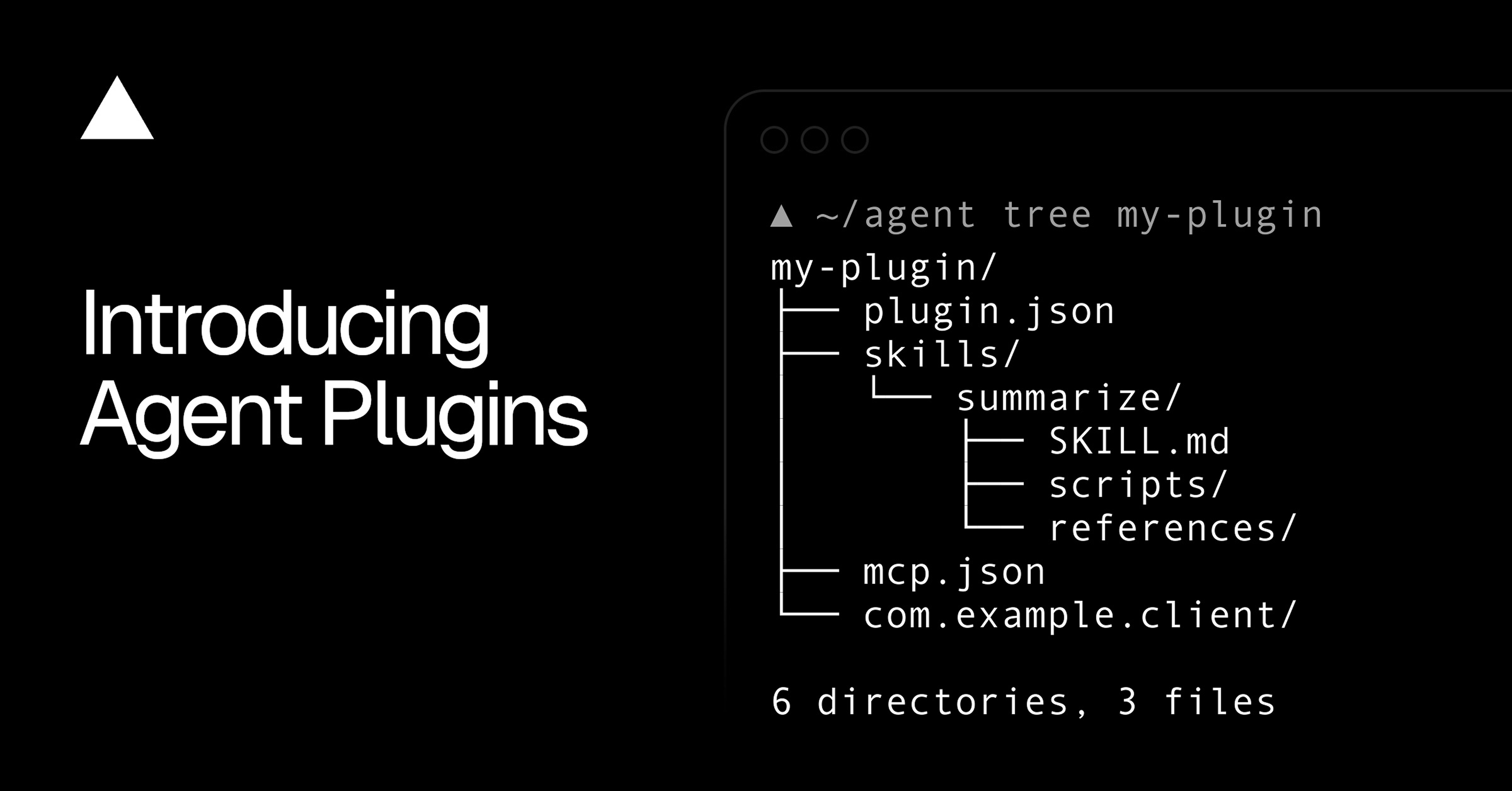Agent Plugins 1.0.0 announcement artwork from Vercel