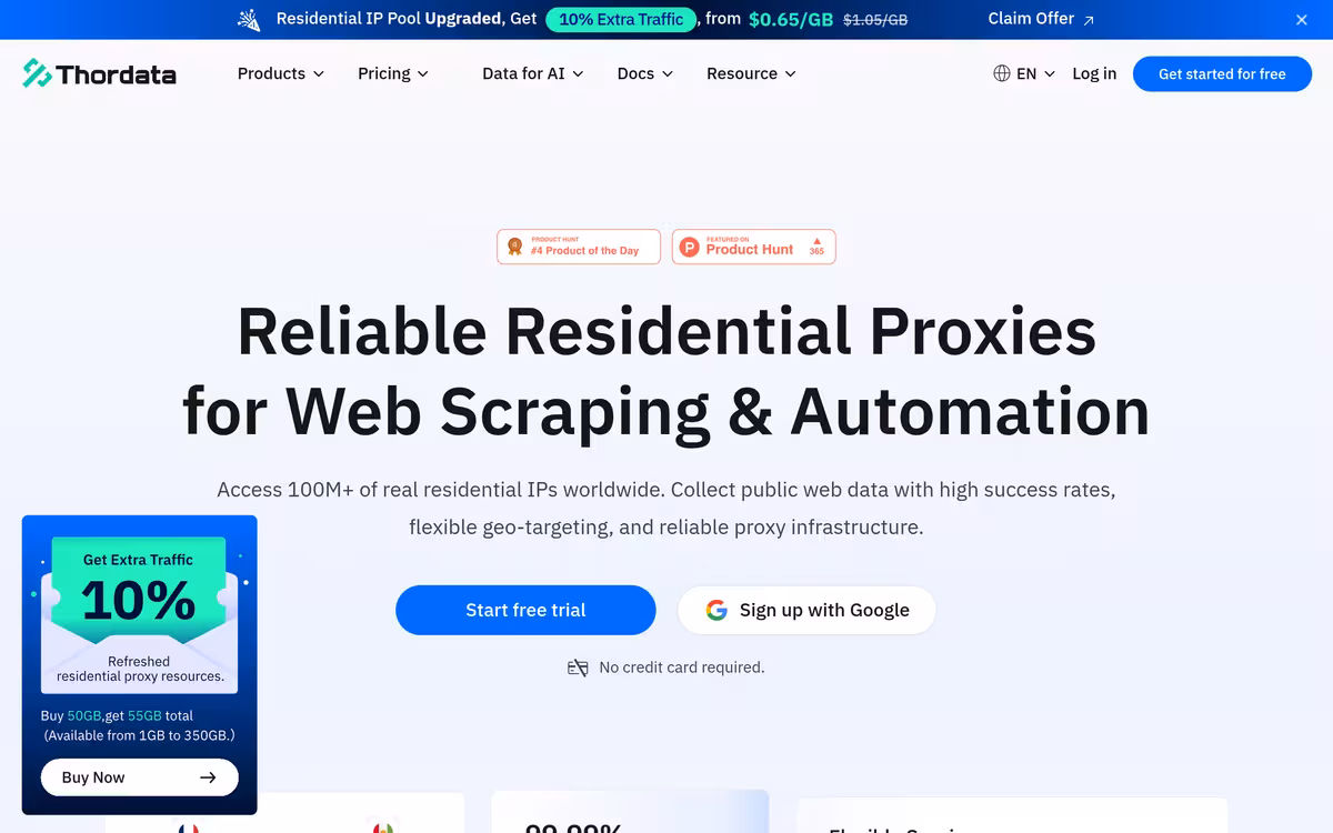 ThorData homepage screenshot