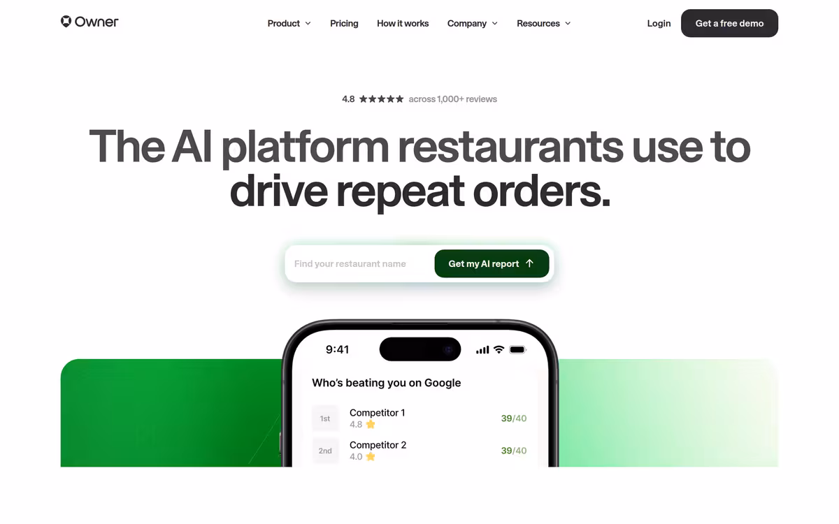 Owner homepage screenshot