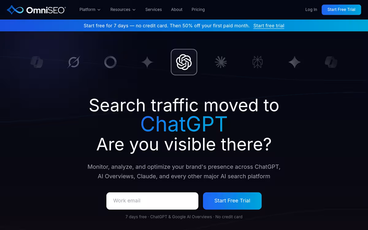 OmniSEO homepage screenshot