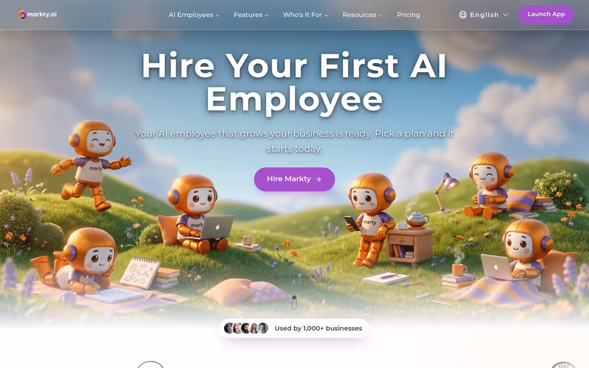 Markty homepage screenshot