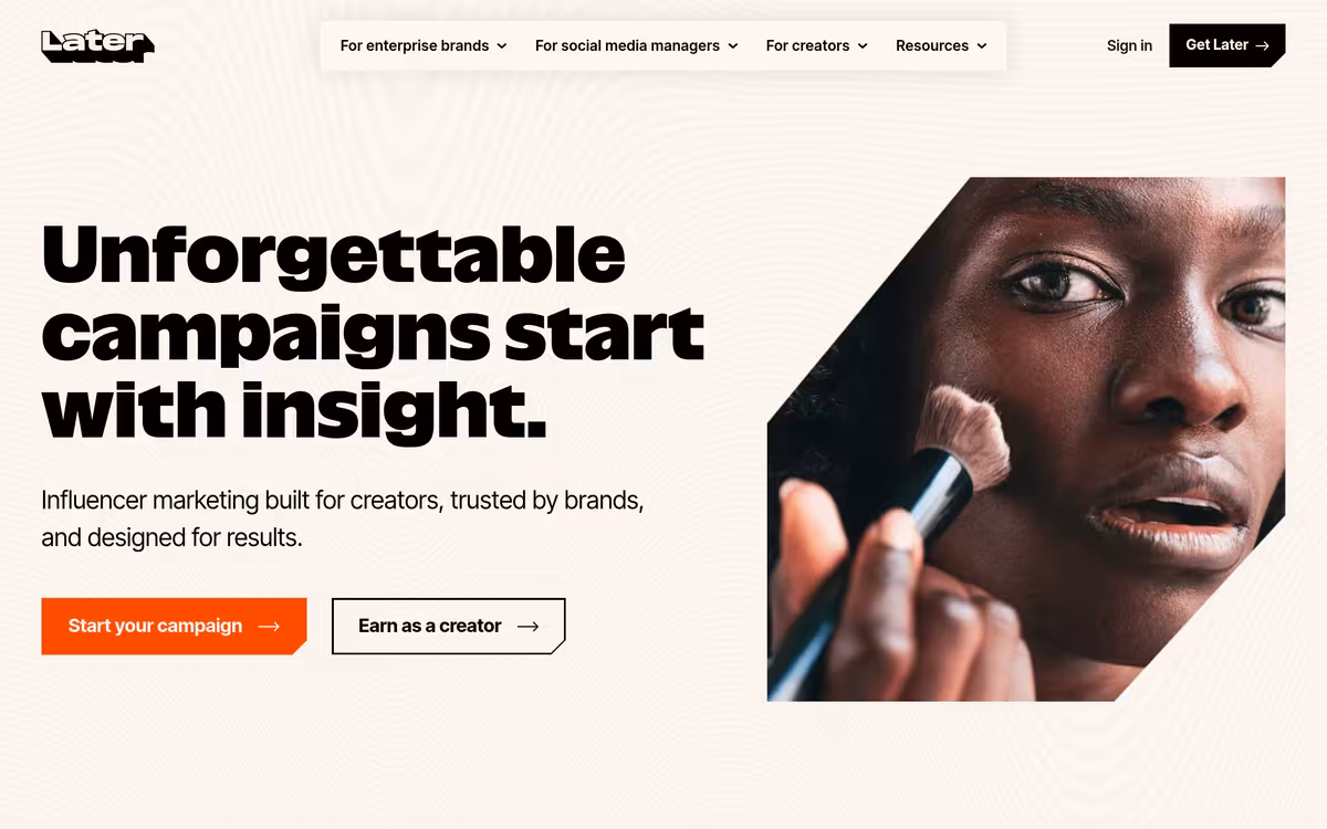 Later homepage screenshot