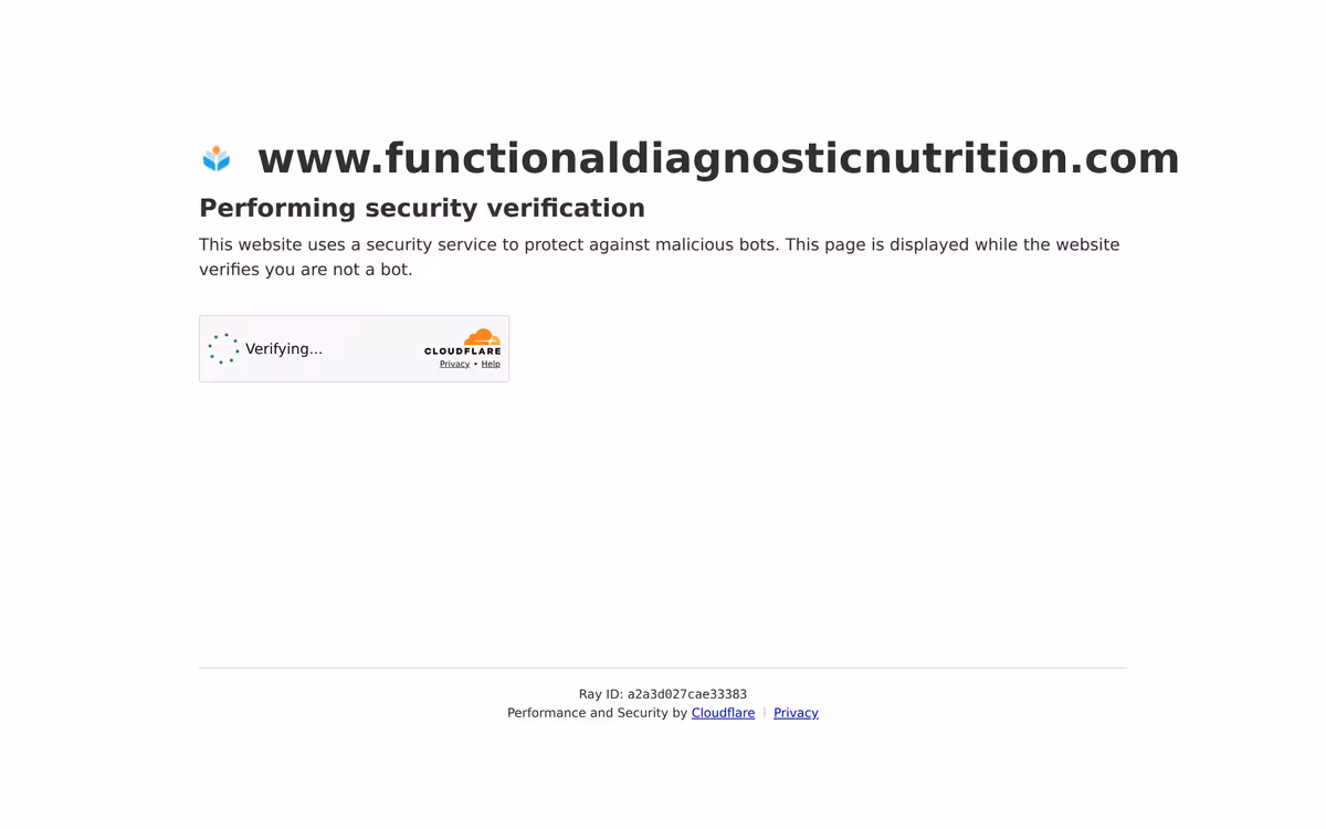 Functional Diagnostic Nutrition homepage screenshot