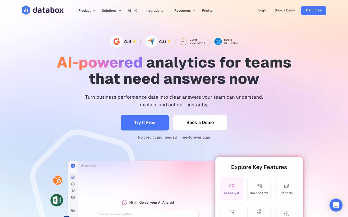 Databox homepage screenshot
